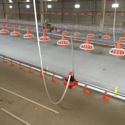 Masthähnchen-Geflügelzuchtmaschine Pan-Feeder-System aus verzinktem Stahl Dia45mm